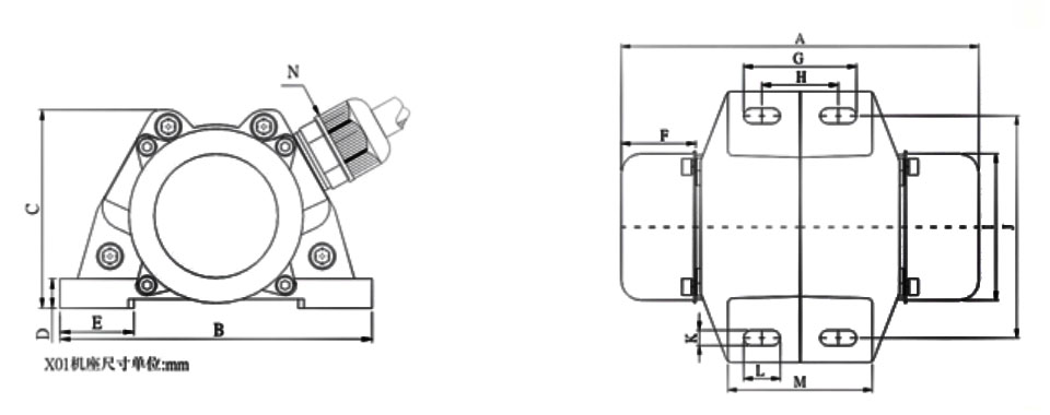 Aluminium Micro-motovibrator Drawing