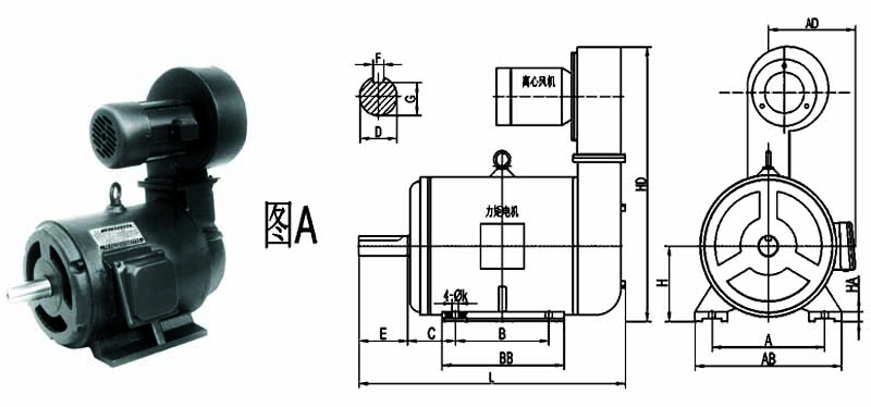 YLJ torque motor drawing B3